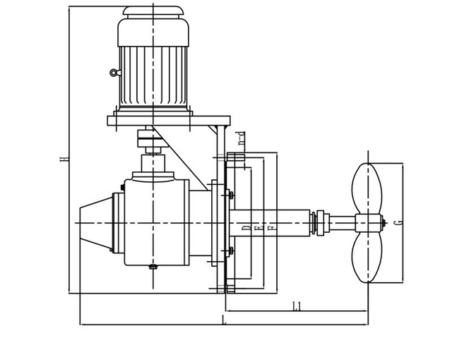 Mischer für die chemische Industrie mit seitlichem Eingang für große Tanks